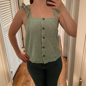 J. Crew Striped Button Down Tank